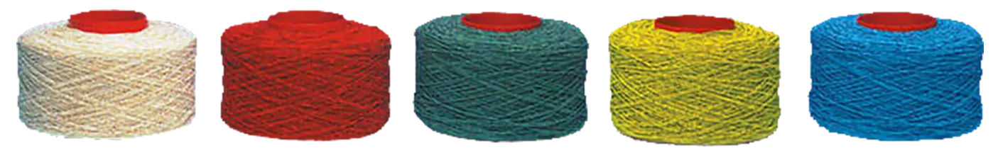 Vijf rollen Flowertwine in verschillende kleuren